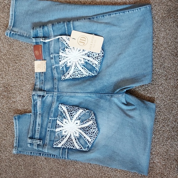 Jack David Denim - NWT Jack David Plus Size Blue Medium Wash Jeans with Decorated Pockets Size 22